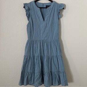 LAUNDRY by Shelli Segal Blue Tiered Ruffle Mini Dress Women’s Size 6